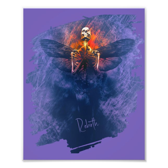 Foto Renascimento. Esqueleto com asas ascensões (Frente)