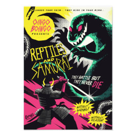 Foto Reptiles and samurai art print