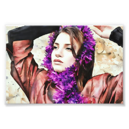 Foto Retrato Artístico De Mulher Com Escarpa Roxo