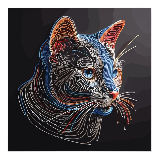 Foto Retrato da face de um gato - gerado por IA (Frente)