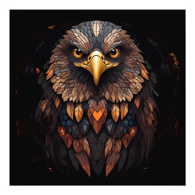 Foto Retrato de Águia Mosaica (Frente)