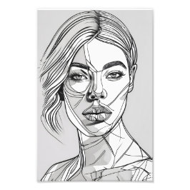 Foto Retrato de Arte de Linha Monocromática abstrato