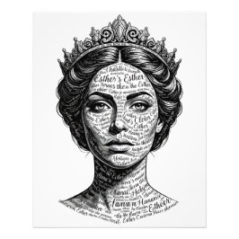 Foto Retrato de Caligrafia da Rainha Esther - Roteiro V