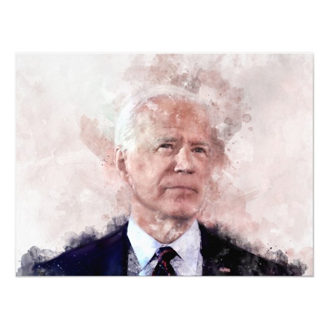 Foto Retrato de Joe Biden em aquarela (Frente)