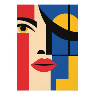 Foto Retrato de Mulher Abstrato Geométrico Bauhaus Arte