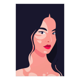 Foto Retrato de Mulher Asiática Vitiligo Beleza Vetor