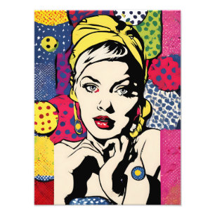Foto Retrato de Mulher em Arte Pop Retro