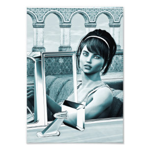 Foto Retrato de Mulher Glamour Azul Vintage