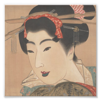 Foto Retrato de uma Mulher com Leque Branco – Japão Ant