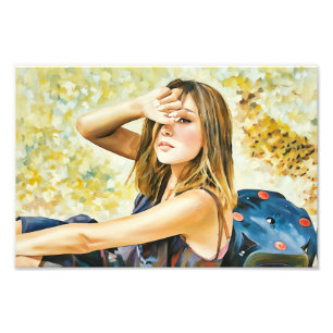 Foto Retrato estilizado de uma mulher ao ar livre sob o