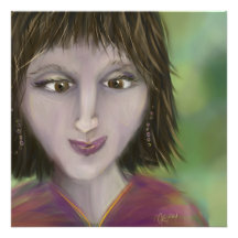 Retrato Feminino de Personalidade Calma Graça Arte