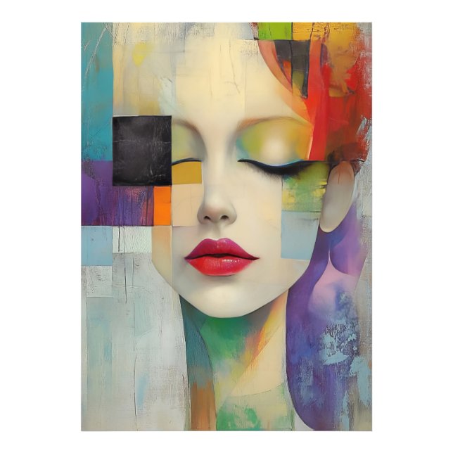 Foto Retrato no Surrealismo do Bloco de Cor (Frente)