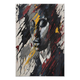 Foto Retrato Ousado de Arte Moderna Expressionista Abst