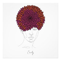 Retrato Personalizado da Flor de Nascimento de Nov