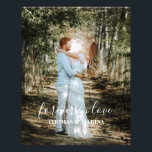 Foto Retrato personalizado de caligrafia moderna<br><div class="desc">A design tem textos de caligrafia modernos que podem ser personalizados de acordo com sua preferência. Substitua a foto do retrato no centro por seu próprio casamento ou foto do noivado. Vai fazer um adorável costume de presentes de casamento para seus hóspedes ou para seu próprio amor.</div>