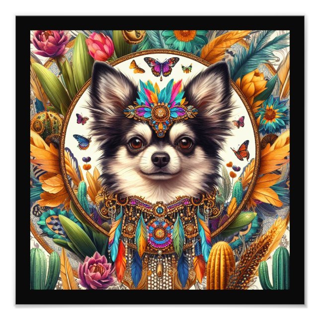 Foto Retrato Pet de 12"x12" Retrato Chihuahua Art Limit (Frente)