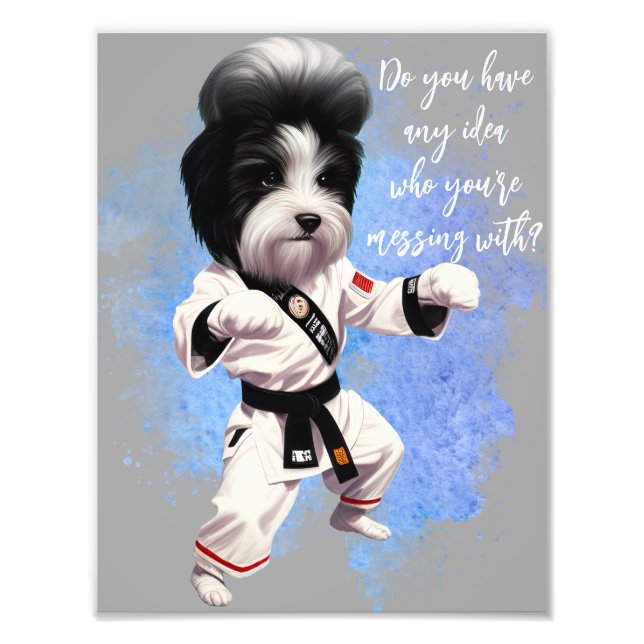 Foto Retrato Pet Personalizado, Cão Karate Shih Tzu Eng (Frente)