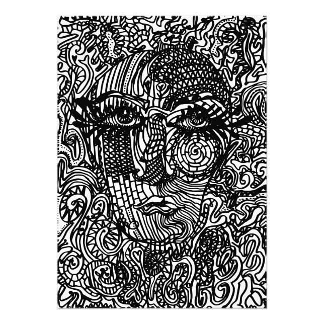 Foto Retrato preto e branco da linha tripla (Frente)