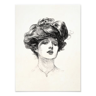 Foto Retrato retro da mulher de Edwardian da menina de