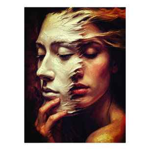 Foto Retrato Surrealista de Mulher com Máscara Pintada