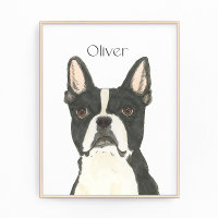 Retrato Terrier de Boston Personalizado