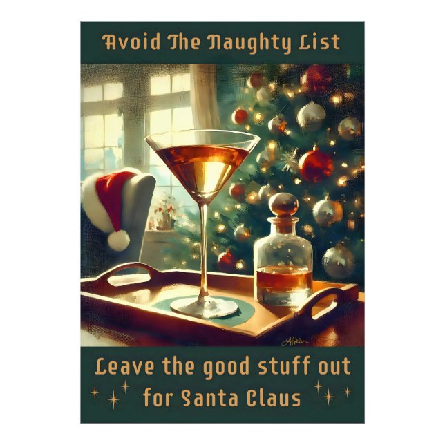 Foto Retro 50s Avoid The Naughty List Christmas Martini (Frente)