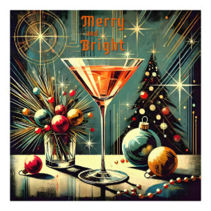 Foto Retro anos 50 Merry & Bright Christmas Martini