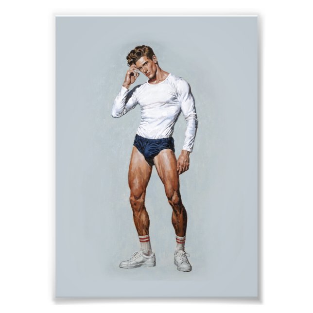 Foto Retro Athletic Male Illustration – Vintage Fitness (Frente)