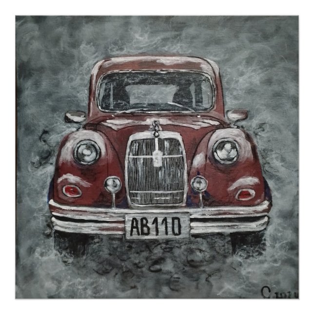 Foto retro, automóvel, automóvel, (Frente)