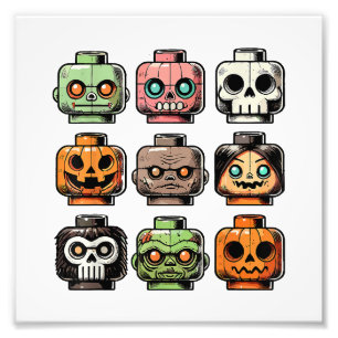 Foto Retro Horror Bricks Cabeça Assustadora Máscara de