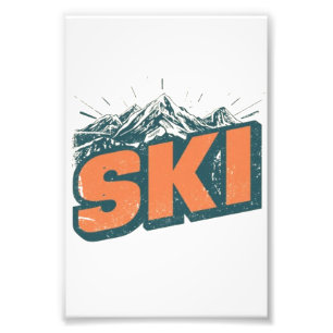 Foto Retro Ski Club Ilustração Vintage de Teleférico