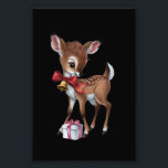 Foto Retro Vintage Reindeer Pink Christmas Baby Deer<br><div class="desc">Retro Vintage Reindeer Pink Christmas Baby Deer</div>