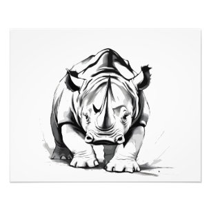Foto Rinocerontes Vetor Arte Gráfica Retrato Animal Sel
