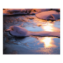 Rio cênico Fozen na impressão da Escandinávia