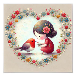 Foto Robin Adulce e Menina Floral Heart