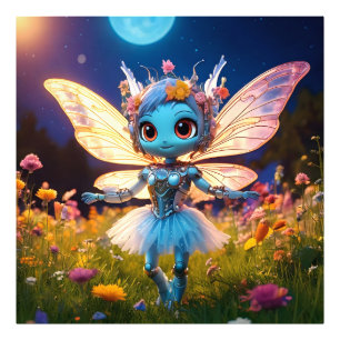 Foto Robô Pixie Bailarina Dançando nos Flores Silvestre