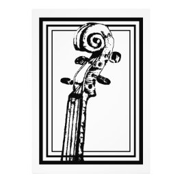 Foto Rolagem de violino preto e branco com contornos pr