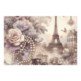 Foto Romantic French Lavender, Eifel & Pearls Decoupage