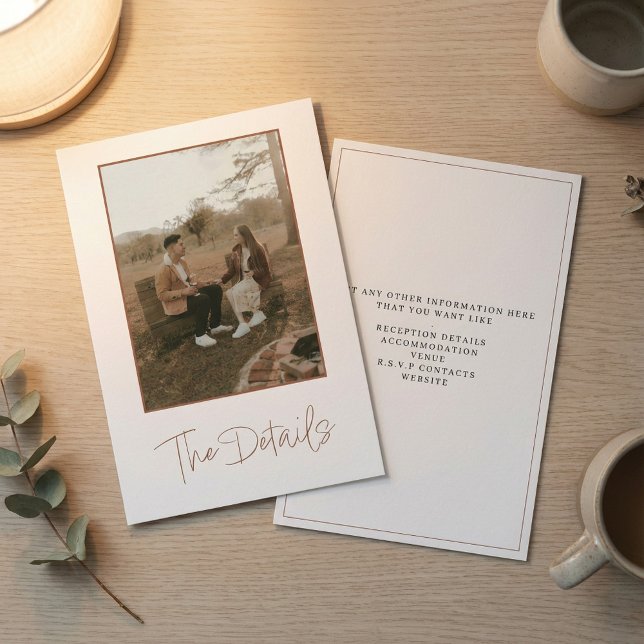 Foto romântica Cartão do gabinete de detalhes (Romantic photo The Details Enclosure Card.)