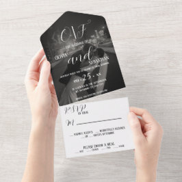Foto Romântica Casamento Tudo Em Um Convite