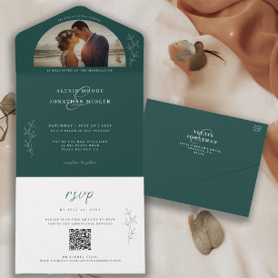 Foto Romântica de Casamento Verde do Esmerald Verd