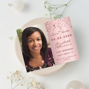 Foto rosa cor-de-rosa embebida no aniversário do 