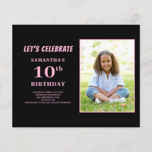 Foto Rosa de Orçamento 10º Convite de Aniversário
