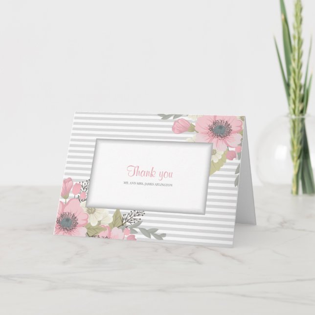 Foto Rosa Dogwood Dobrada Obrigado Cartões (Frente)