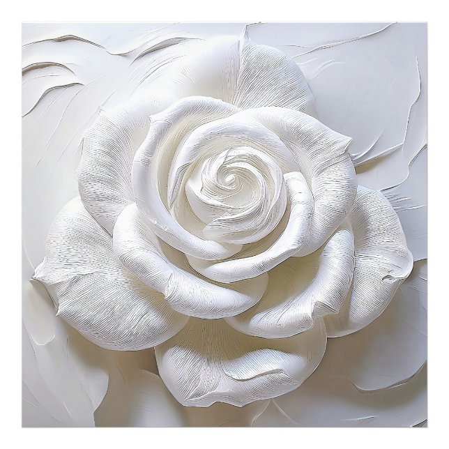 Foto Rosa Esculpida - Branco sobre Branco (Frente)