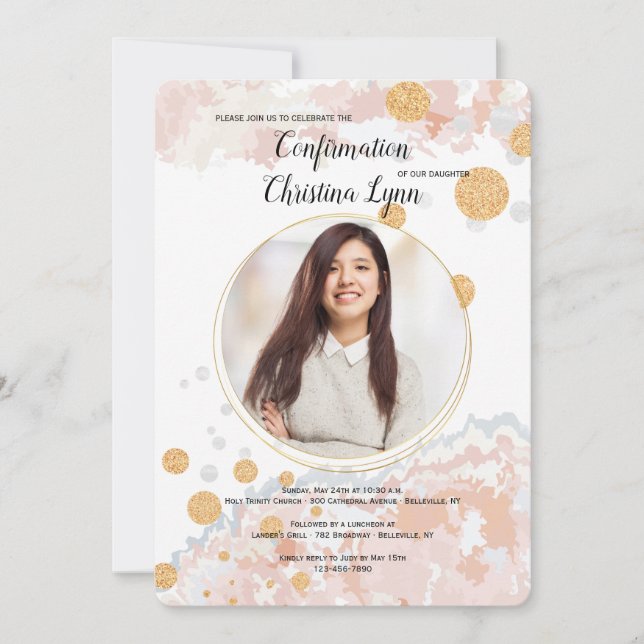 Foto Rosa Fiel Convite Religioso (Frente)