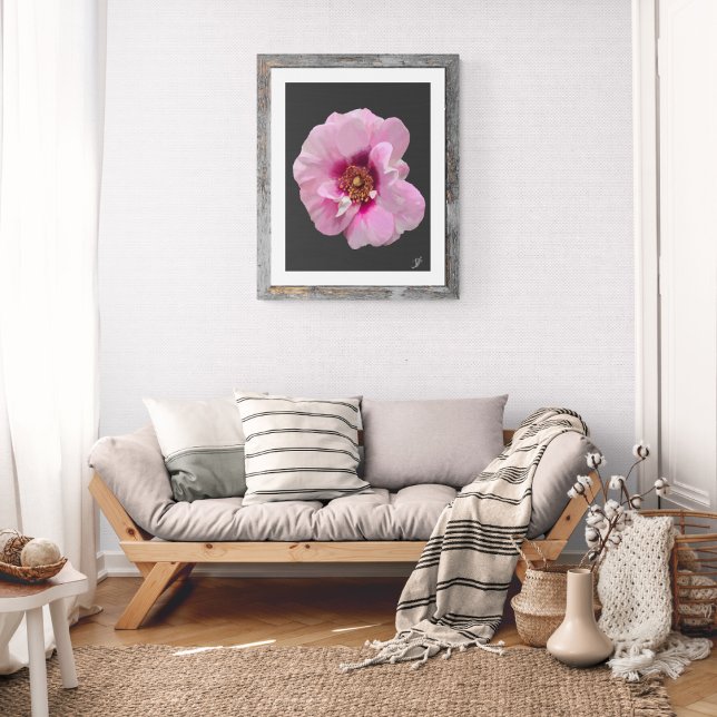 Foto Rosa rosa com Coração Roxo - pintura a óleo (Criador carregado)