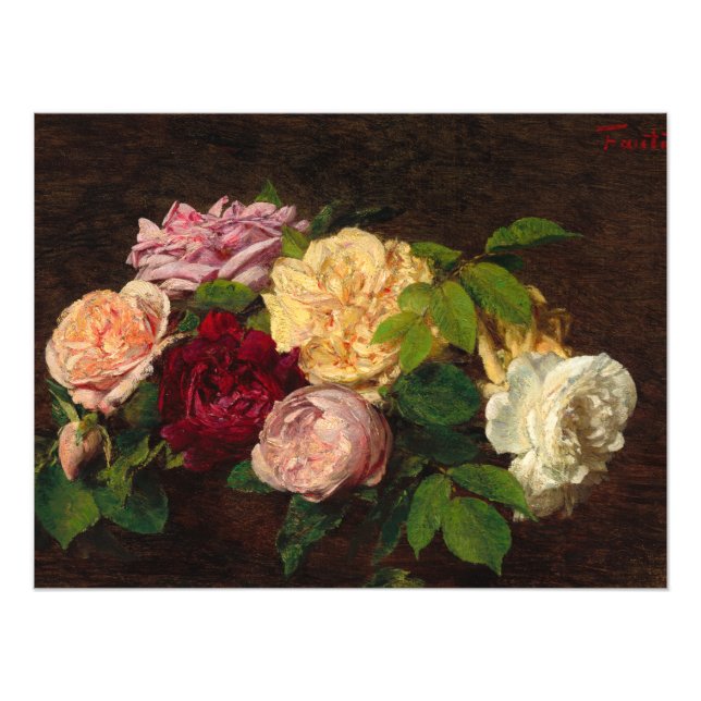 Foto Rosas de Nice sobre uma Mesa de Henri Fantin-Latou (Frente)