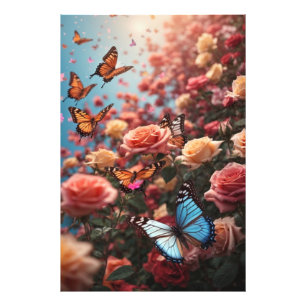 Foto Rosas e borboletas