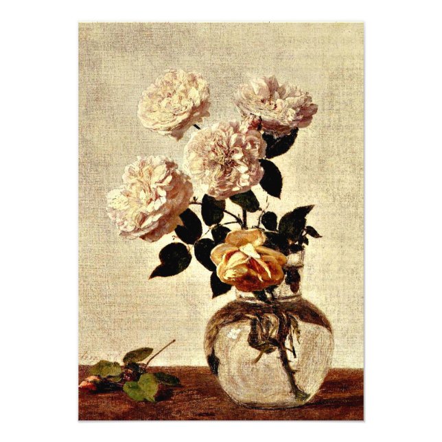 Foto Rosas, Henri Fantin-Latour trabalho de arte, (Frente)